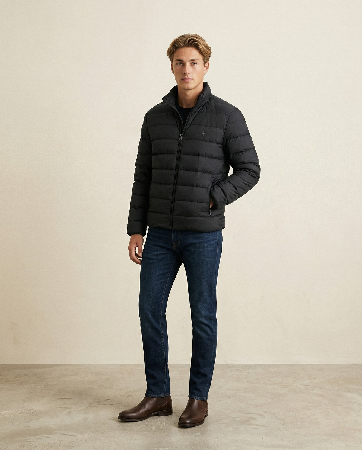St. Martin Co RL Quilted Stand-Collar Down Jacket — front view