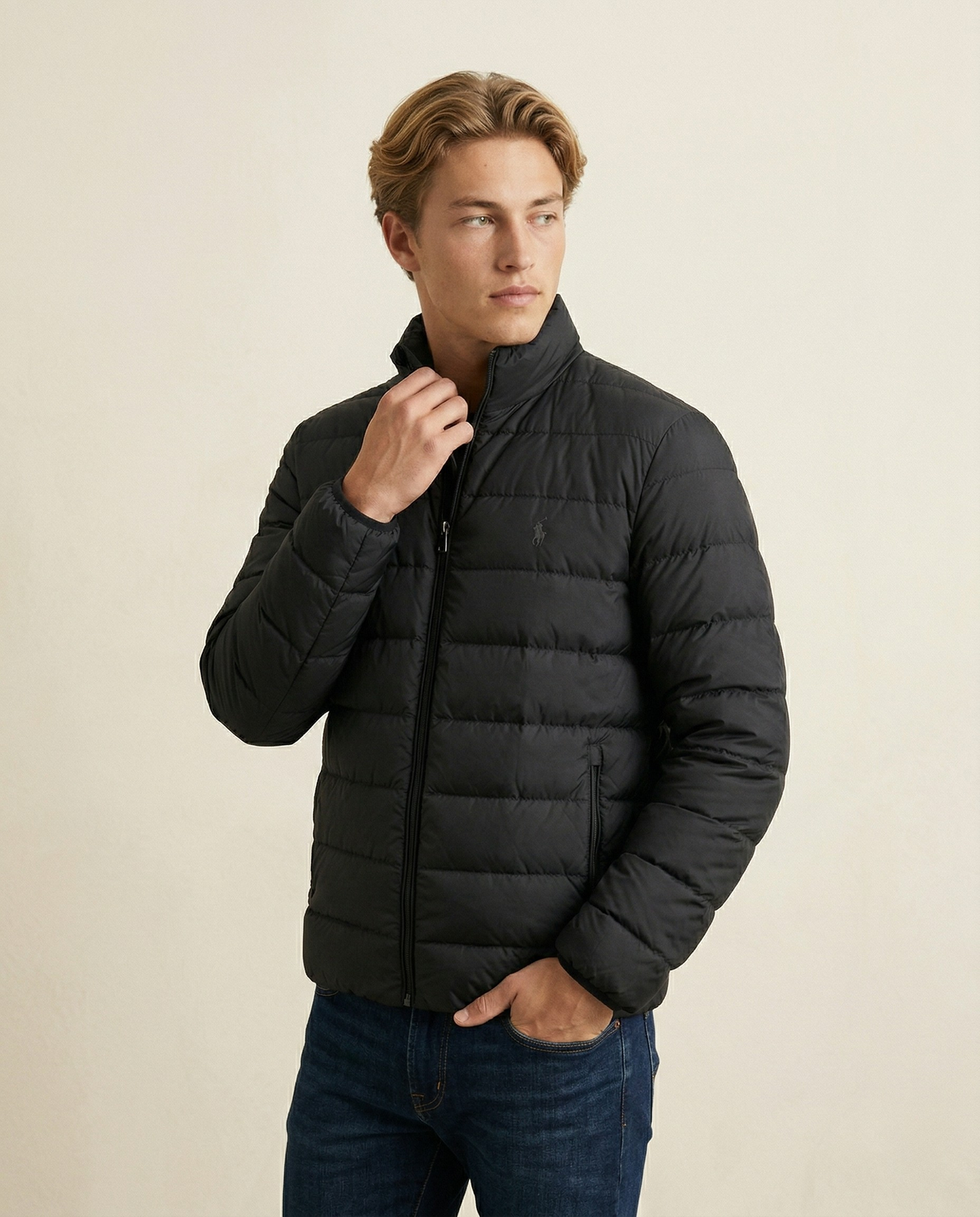St. Martin Co RL Quilted Stand-Collar Down Jacket — back view
