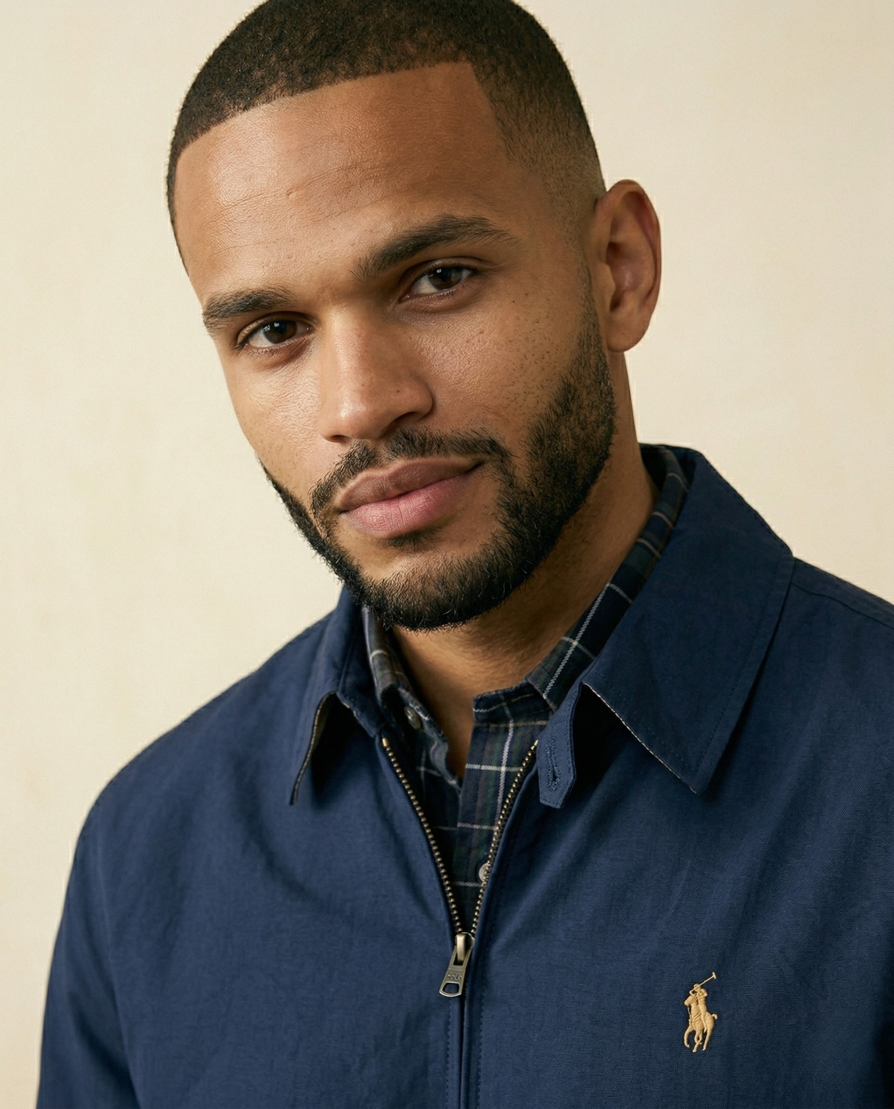 St. Martin Co RL Navy Bi-Swing Harrington Jacket — detail view