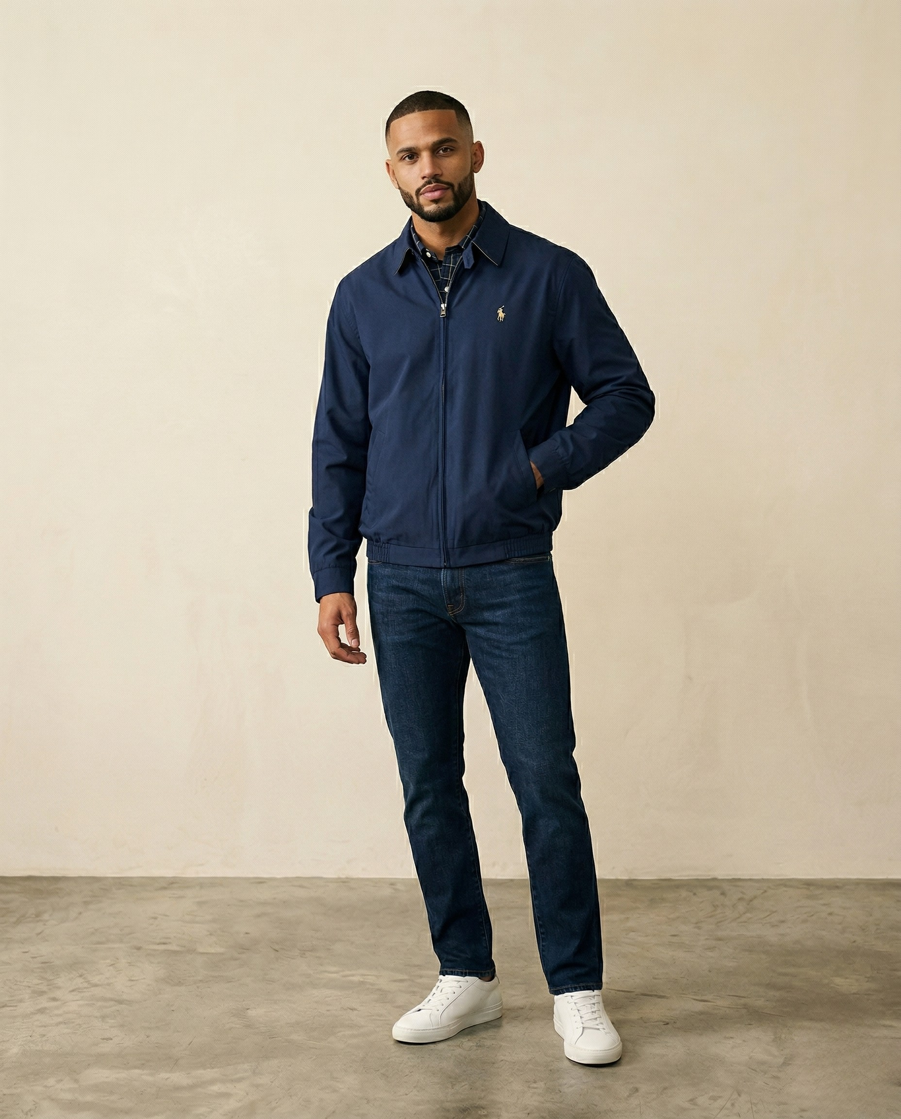St. Martin Co RL Navy Bi-Swing Harrington Jacket — side view