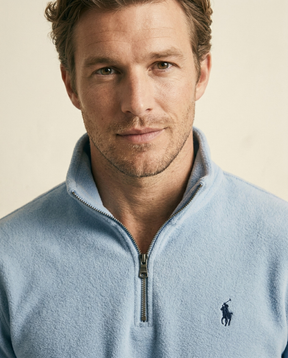 St. Martin Co RL Harbour Blue Fleece Half-Zip — side view