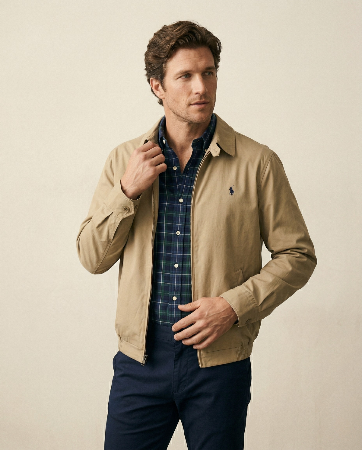 St. Martin Co RL Tan Harrington Zip Bomber — back view