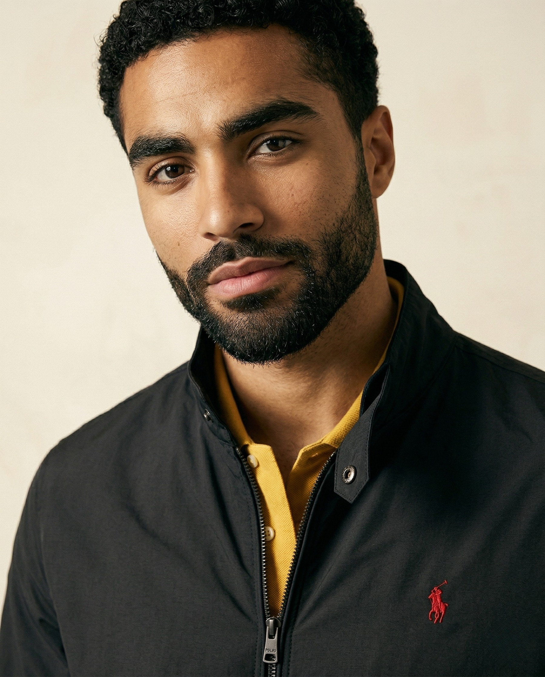 St. Martin Co RL Black Harrington Zip-Through Jacket — side view