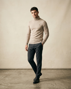 St. Martin Co RL Oatmeal Roll-Neck Knit Sweater — front view