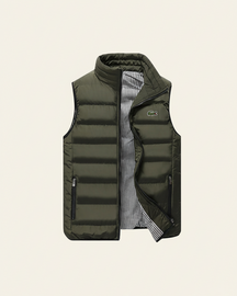St. Martin Co LC Quilted Down Gilet Houndstooth Lined — lifestyle view