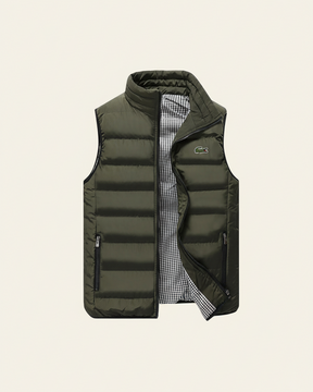 St. Martin Co LC Quilted Down Gilet Houndstooth Lined — lifestyle view