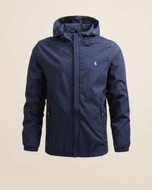 St. Martin Co Black Hooded Windbreaker Jacket — detail view