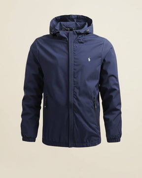 St. Martin Co Black Hooded Windbreaker Jacket — detail view
