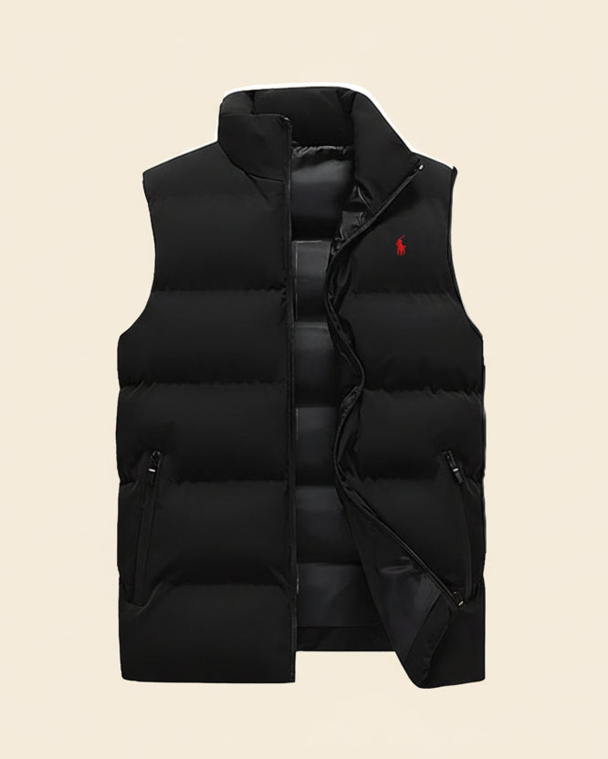 St. Martin Co RL Navy Gilet & Grey Roll-Neck Set — detail view