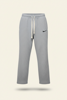 St. Martin Co Charcoal Waffle-Knit Drawstring Jogger Trousers — detail view