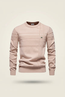 St. Martin Co LC Tonal Stripe Crewneck Knit in Navy — detail view