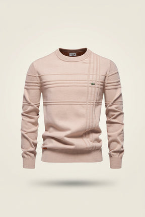 St. Martin Co LC Tonal Stripe Crewneck Knit in Navy — detail view