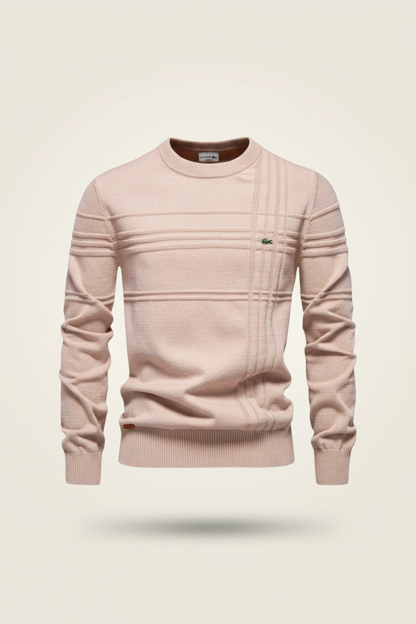 St. Martin Co LC Tonal Stripe Crewneck Knit in Navy — detail view