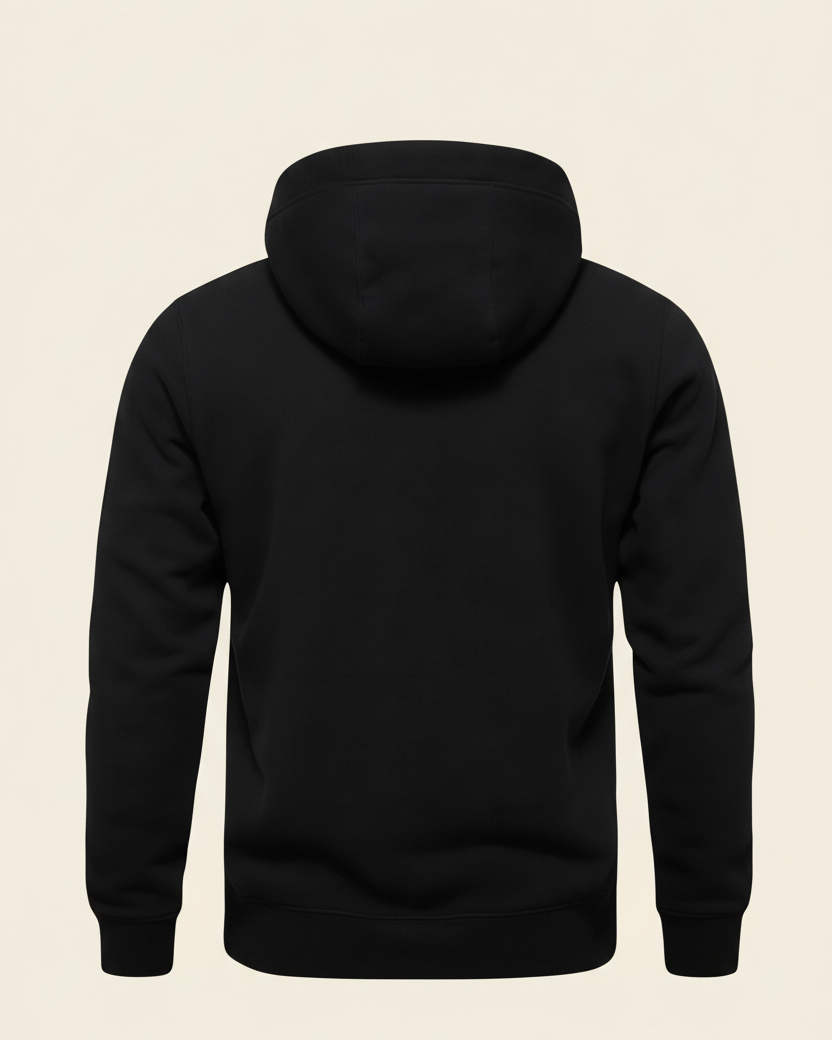 St. Martin Co TNF Dual-Fabric Black Technical Pullover Hood — back view