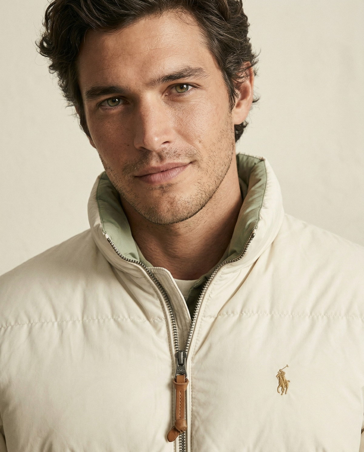 St. Martin Co RL Chalk Ripstop Quilted Zip Jacket — front view