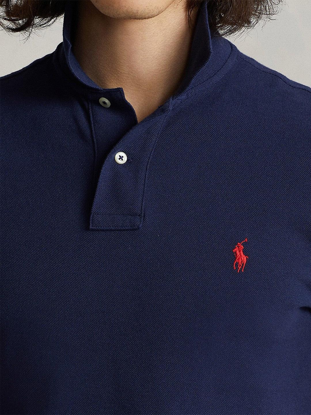 St. Martin Co RL Black Piqué Short-Sleeve Polo — detail view