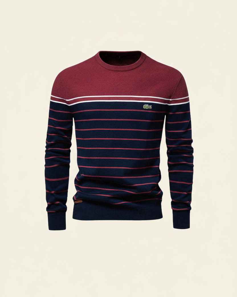 St. Martin Co LC Breton Stripe Cotton Crewneck Sweater — detail view