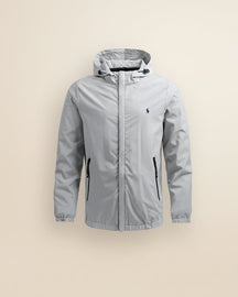 St. Martin Co Black Hooded Windbreaker Jacket — detail view