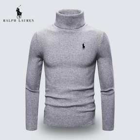 St. Martin Co RL Black Ribbed Roll Neck Sweater — detail view