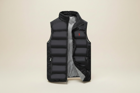St. Martin Co RL Black Quilted Zip-Up Gilet — detail view
