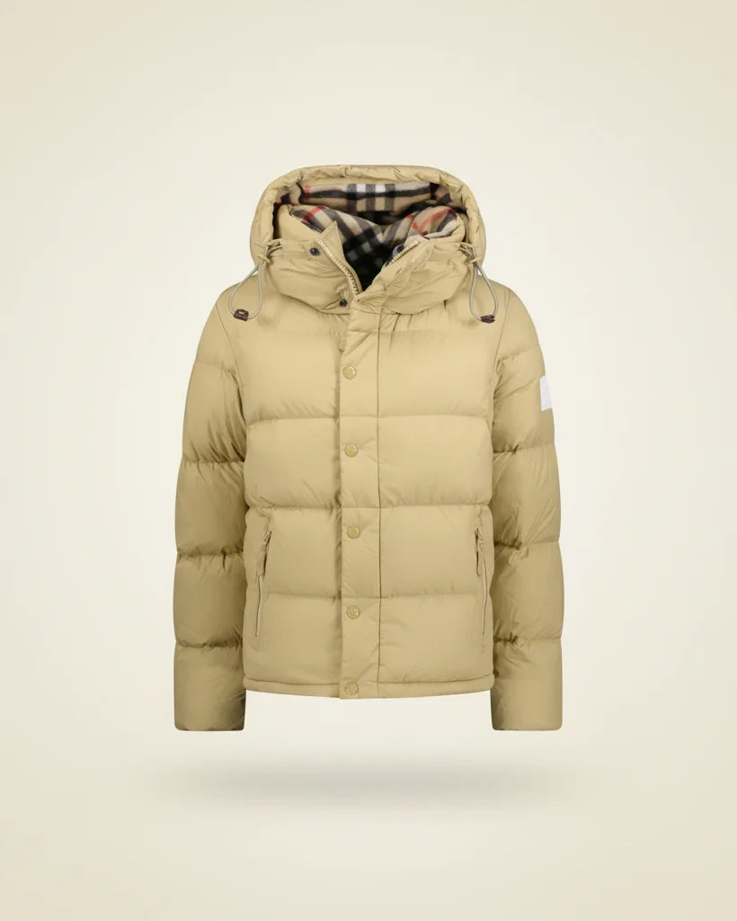 St. Martin Co Black Quilted Hooded Down Jacket — detail view