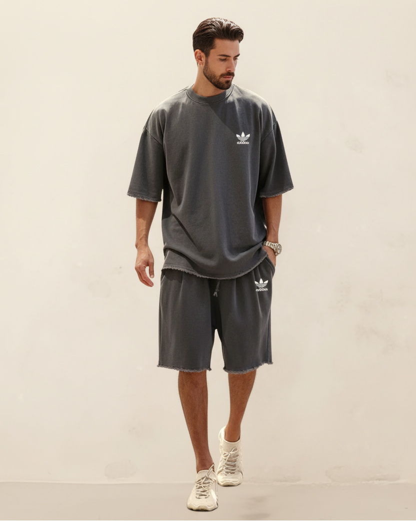 St. Martin Co AD Olive Raw-Hem Co-Ord Set — lifestyle view