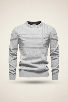 St. Martin Co LC Tonal Stripe Crewneck Knit in Navy — detail view