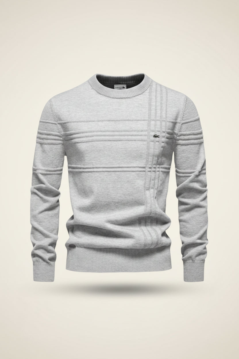 St. Martin Co LC Tonal Stripe Crewneck Knit in Navy — detail view