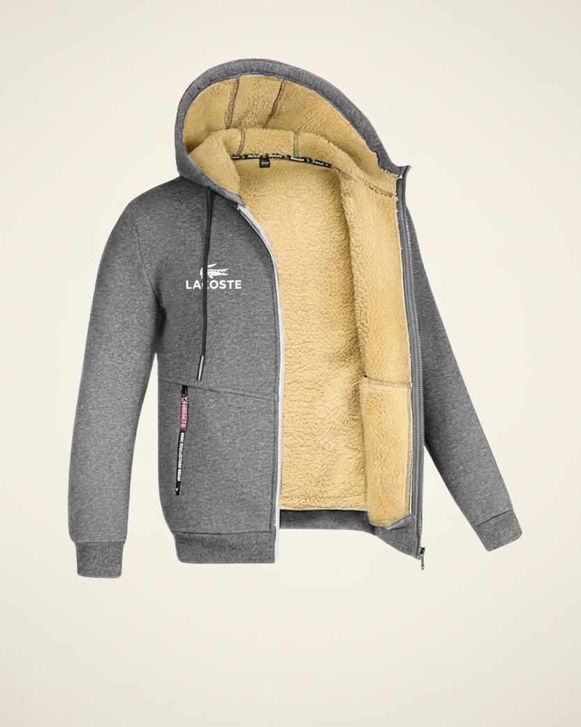 St. Martin Co Sherpa-Lined Full-Zip Hooded Sweatshirt — lifestyle view