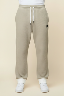 St. Martin Co Charcoal Waffle-Knit Drawstring Jogger Trousers — detail view