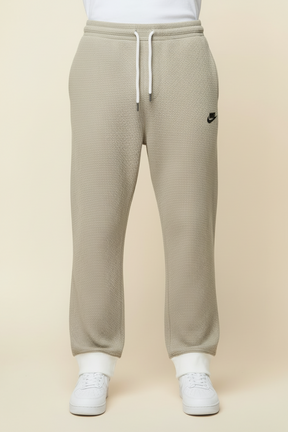 St. Martin Co Charcoal Waffle-Knit Drawstring Jogger Trousers — detail view