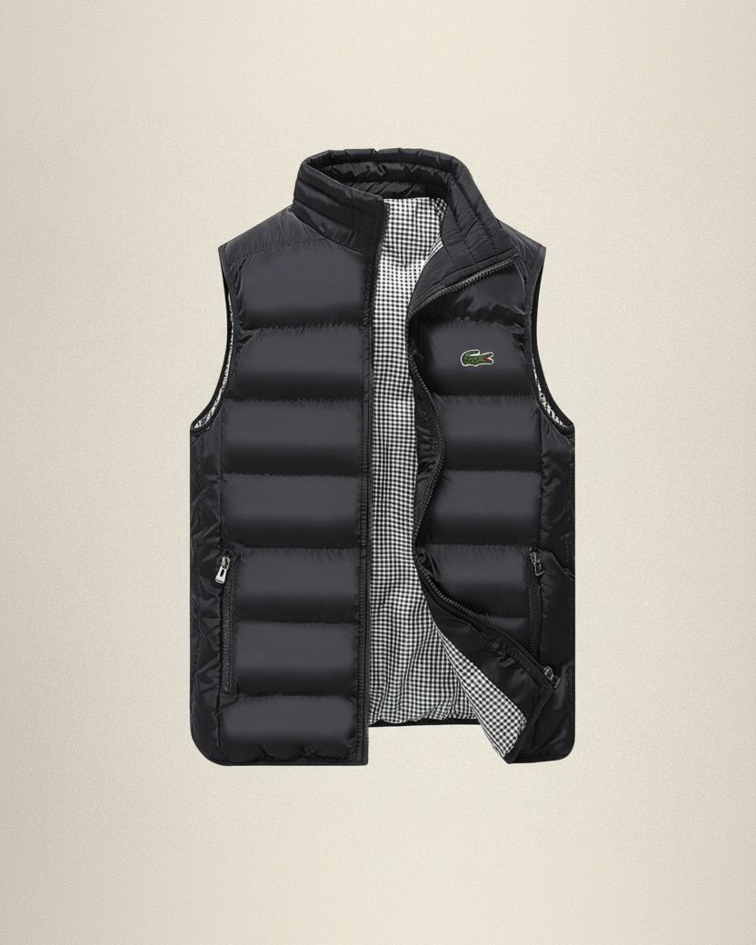 St. Martin Co LC Quilted Down Gilet Houndstooth Lined — side view