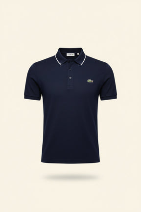 St. Martin Co LC Sky Blue Tipped Piqué Polo — detail view