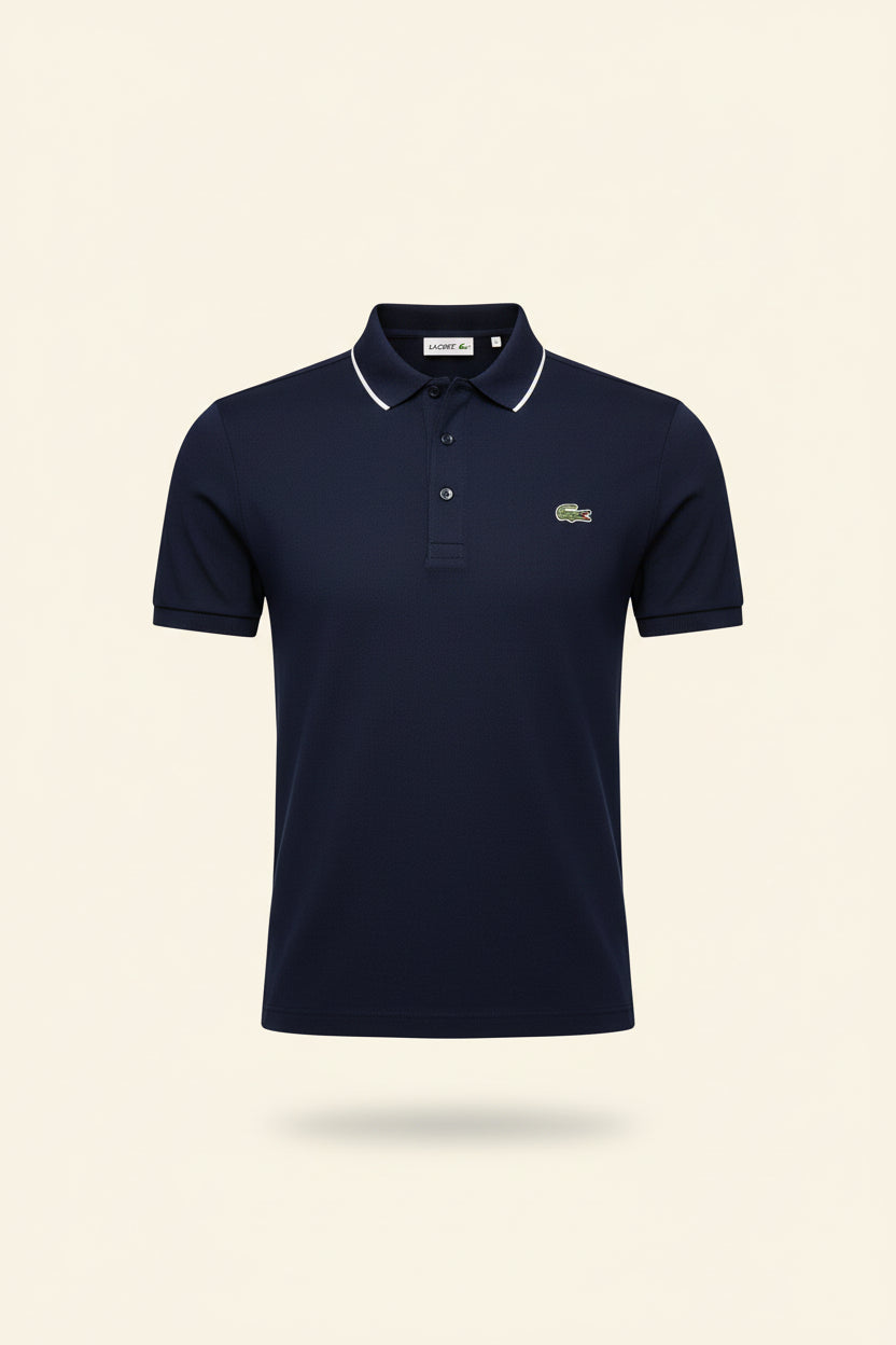 St. Martin Co LC Sky Blue Tipped Piqué Polo — detail view