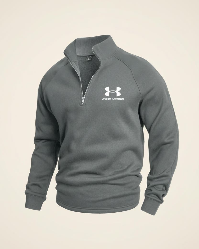 St. Martin Co Navy Quarter-Zip Fleece Sweatshirt — side view