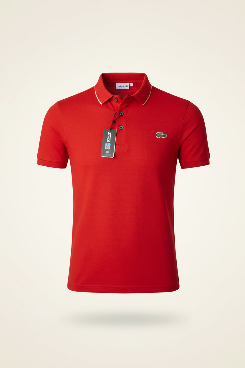St. Martin Co LC Sky Blue Tipped Piqué Polo — detail view