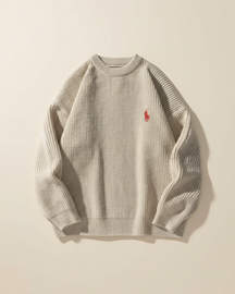 St. Martin Co RL Black Ribbed Crewneck Knit Sweater — back view