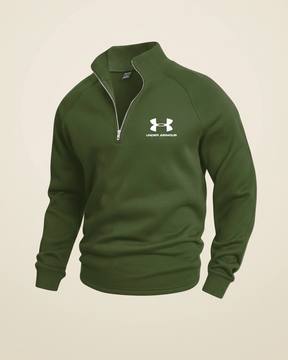 St. Martin Co Navy Quarter-Zip Fleece Sweatshirt — detail view