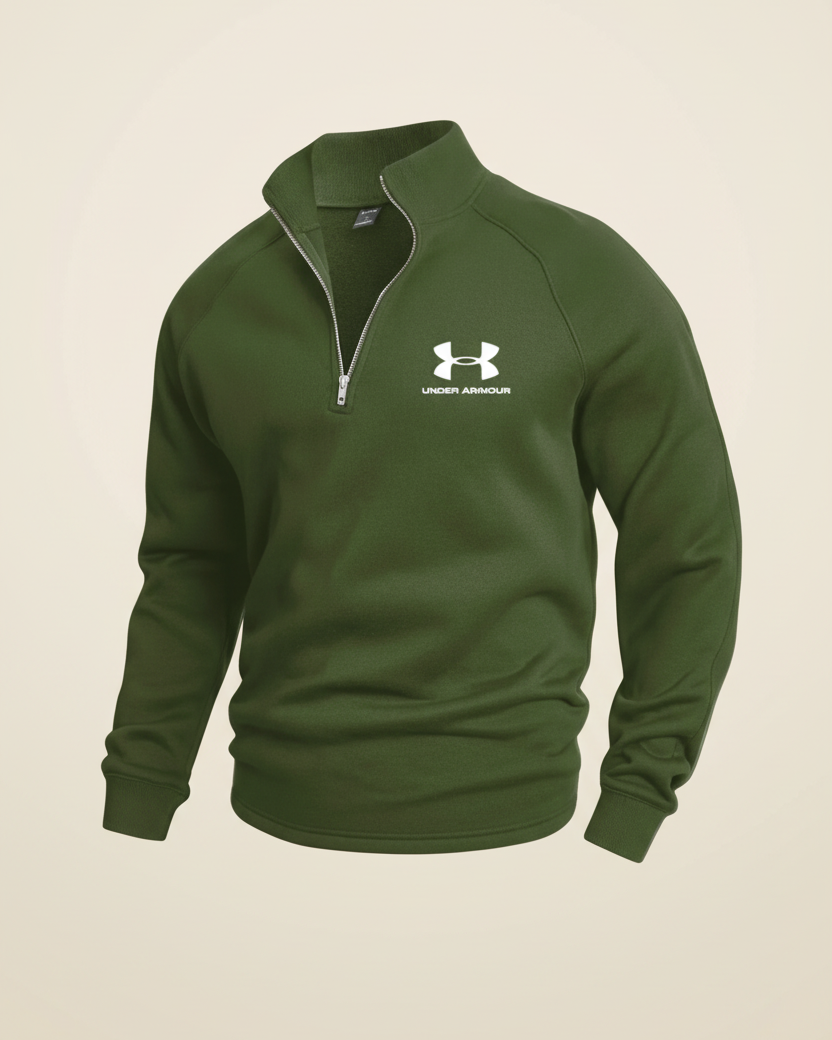 St. Martin Co Navy Quarter-Zip Fleece Sweatshirt — detail view