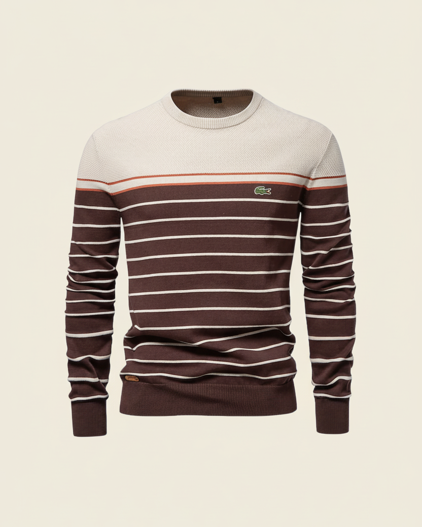 St. Martin Co LC Breton Stripe Cotton Crewneck Sweater — detail view