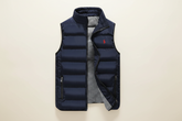 St. Martin Co RL Black Quilted Zip-Up Gilet — detail view