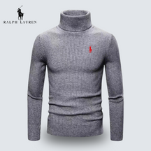 St. Martin Co RL Black Ribbed Roll Neck Sweater — detail view