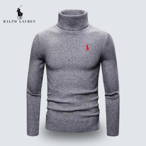 St. Martin Co RL Black Ribbed Roll Neck Sweater — detail view
