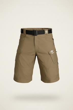 St. Martin Co Slate Grey Belted Technical Cargo Shorts — detail view