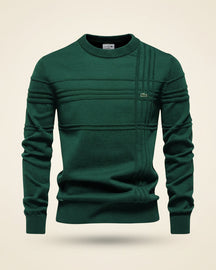 St. Martin Co LC Tonal Stripe Crewneck Knit in Navy — detail view