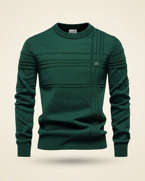 St. Martin Co LC Tonal Stripe Crewneck Knit in Navy — detail view