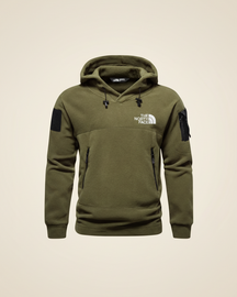 St. Martin Co TNF Dual-Fabric Black Technical Pullover Hood — side view