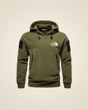 St. Martin Co TNF Dual-Fabric Black Technical Pullover Hood — side view