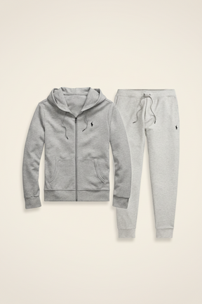 St. Martin Co Navy Full-Zip Hooded Fleece Tracksuit — back view