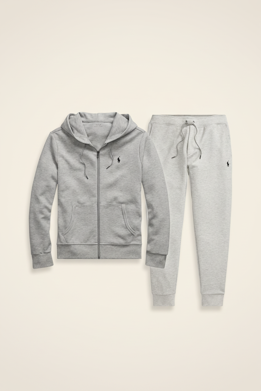 St. Martin Co Navy Full-Zip Hooded Fleece Tracksuit — back view